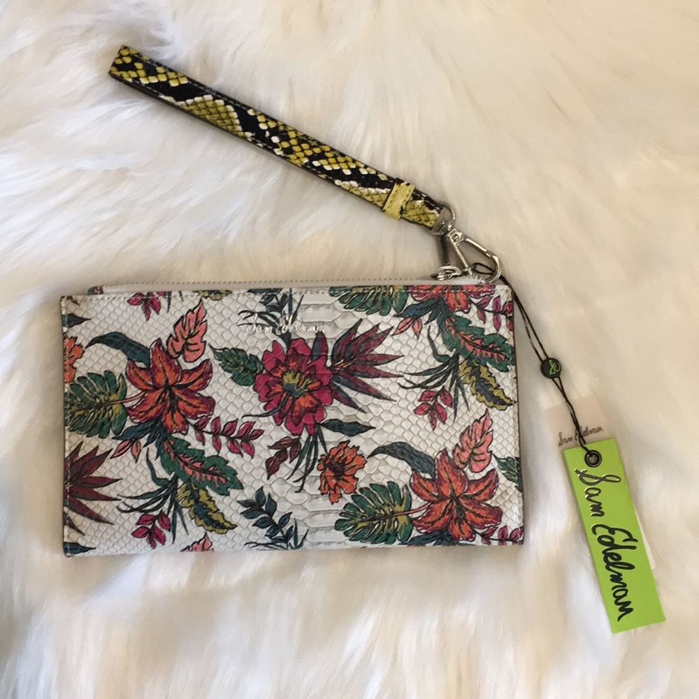 NWT Sam Edelman Snake Floral Clutch Wristlet